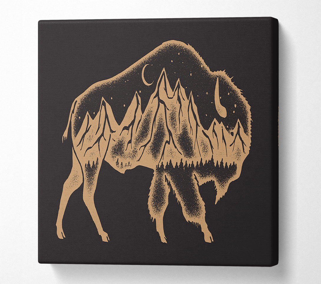  A Canvas Print of Night Bison Canvas Wall Art
