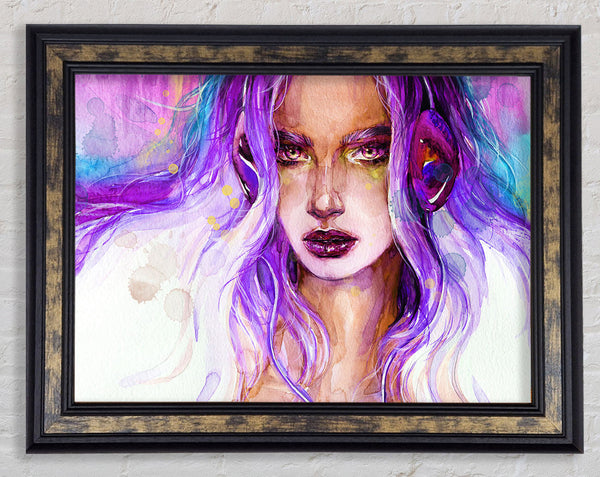 Lilac Woman Watercolour Framed Print