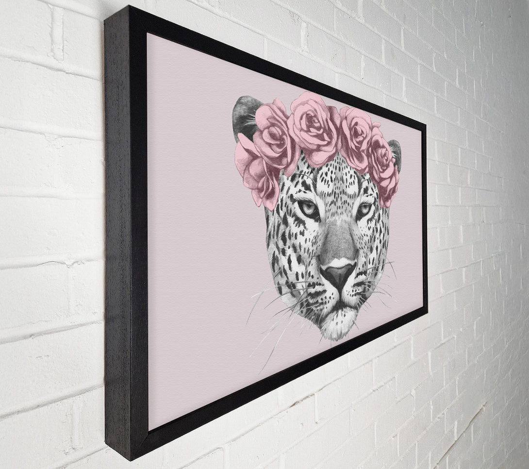  A Canvas Print of The Rose Head Leopard Canvas Print