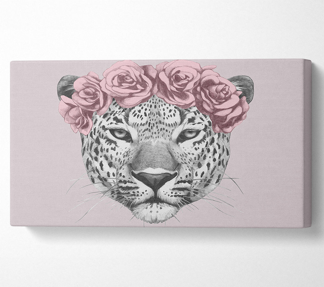  A Canvas Print of The Rose Head Leopard Canvas Print