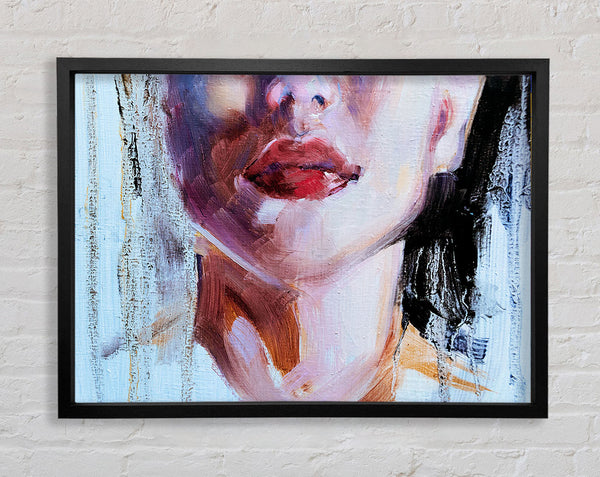 The Lips Of A Woman Framed Print