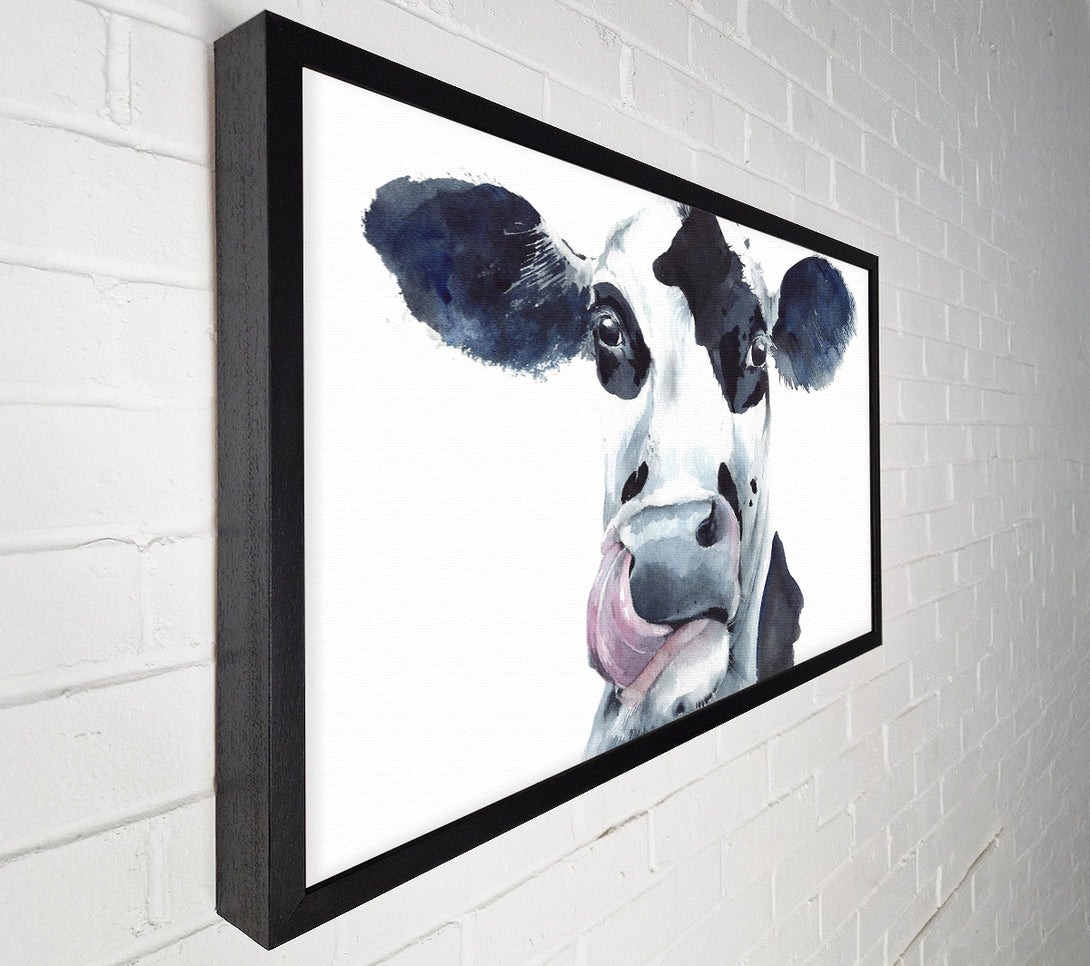  A Canvas Print of Cow Licking Canvas Wall Art