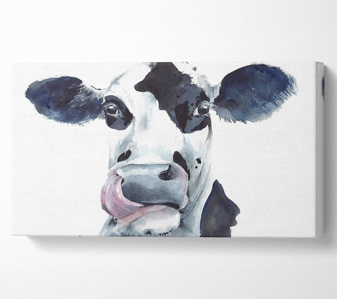  A Canvas Print of Cow Licking Canvas Wall Art