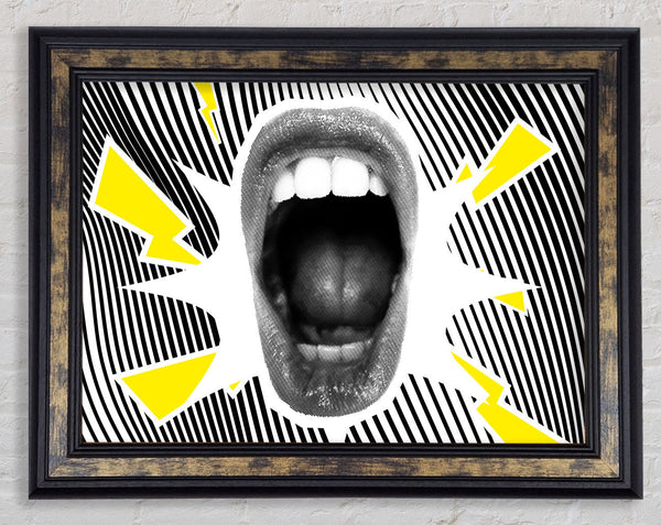 Shouting Lips Framed Print