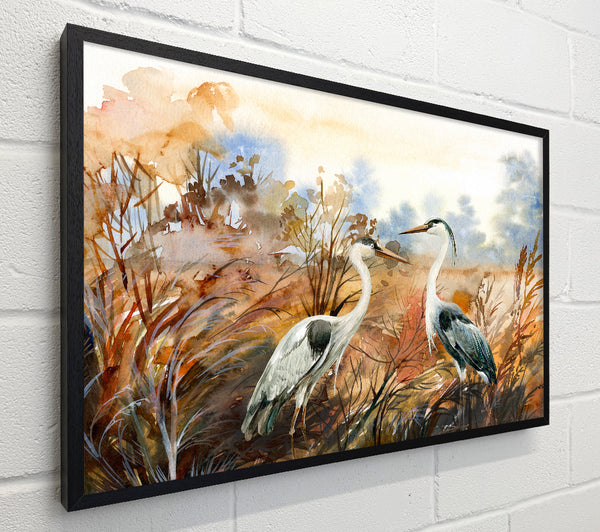 Herons In The Pond