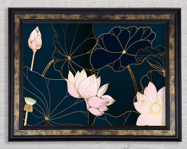 Flowers Bold In Blue Framed Print