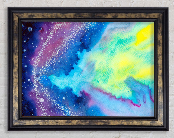 Space In Watercolour Framed Print