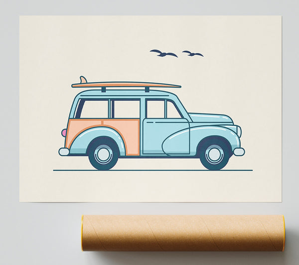 Morris Minor Traveller Giclee Print