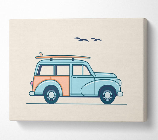 Morris Minor Traveller Canvas Wall Art