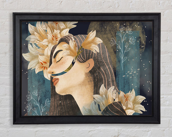 Creme Blumen Frau