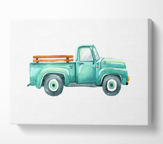 Pick Up Truck Watercolour Canvas Wall Art