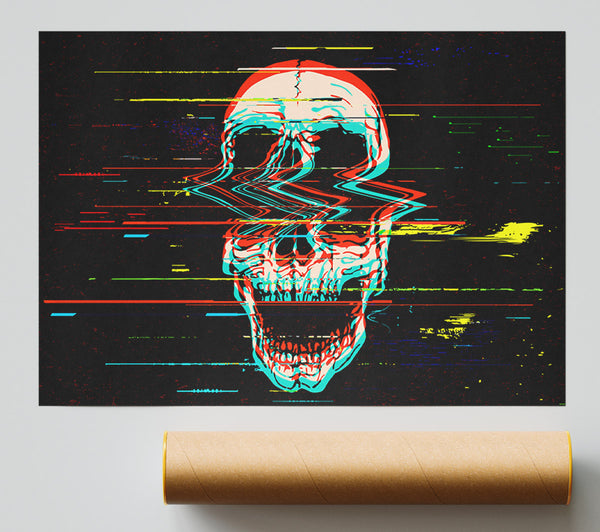 Waves Through A Skull Poster