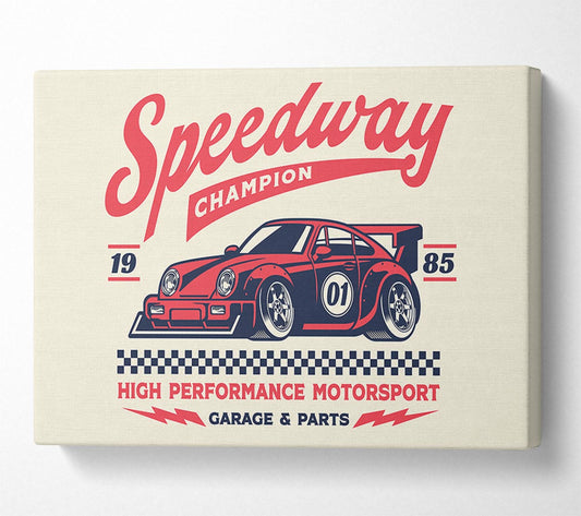 Speedway Champion Canvas Wall Art