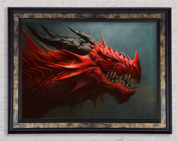 Red Nasty Dragon Framed Print