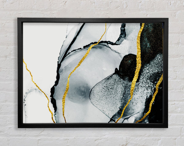 The Black Stone Glitter Framed Print