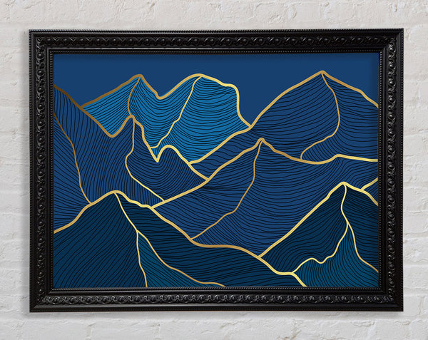 Goldene Berge auf Blau