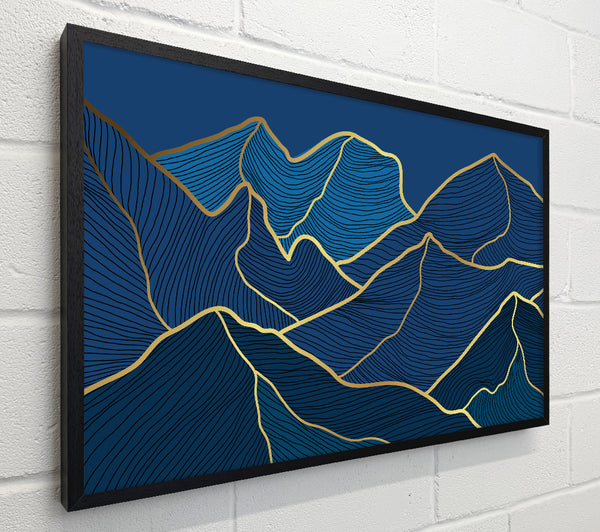 Gold Mountains On Blue