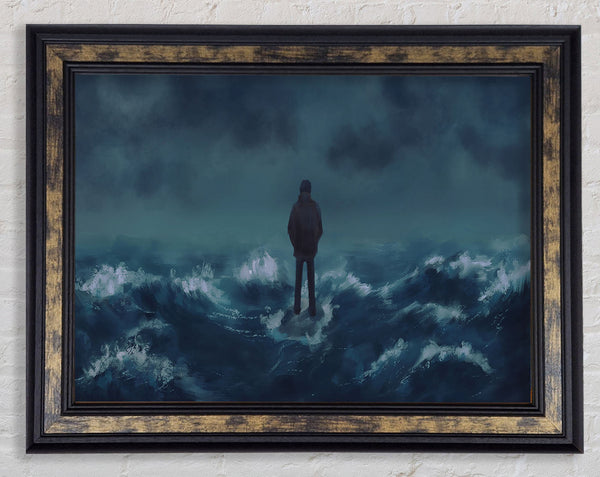 Standing On The Crashing Waves Framed Print