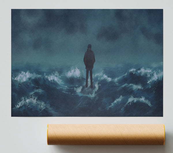 Standing On The Crashing Waves Print