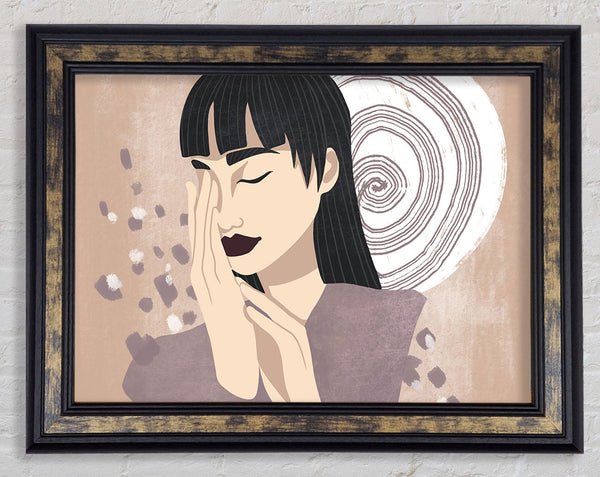 Hand To Face Framed Print