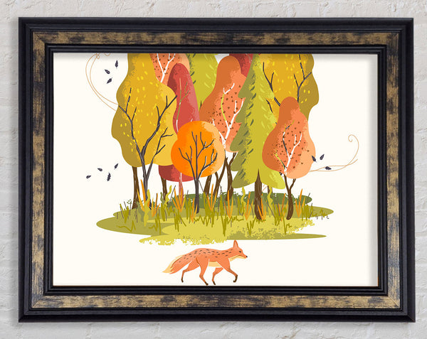 Fox In The Woodland Framed Print