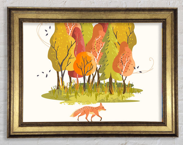 Fox In The Woodland Framed Print