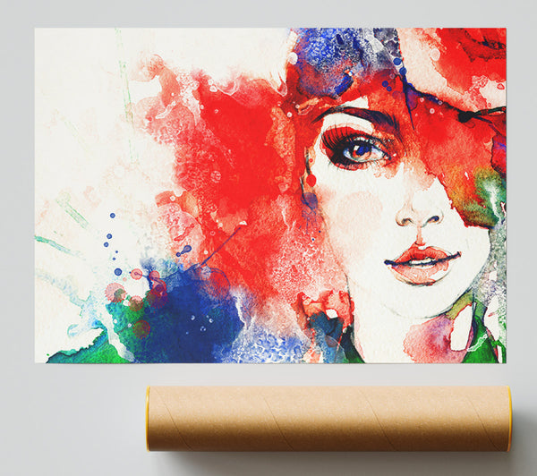 Watercolour Splash Woman Poster