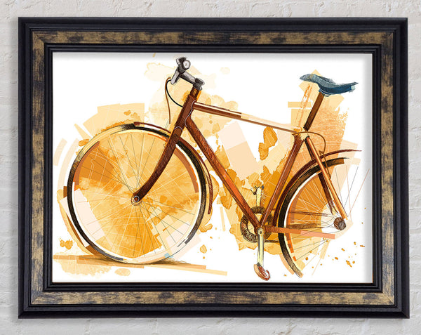 Watercolour Bike Framed Print