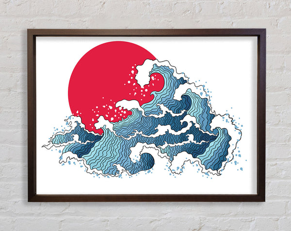 Crashing Waters Under The Sun Framed Print