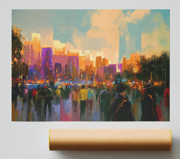 Crowds In The Streets Print