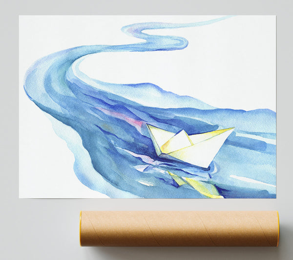 Paper Boat Down The Stream Giclee Print