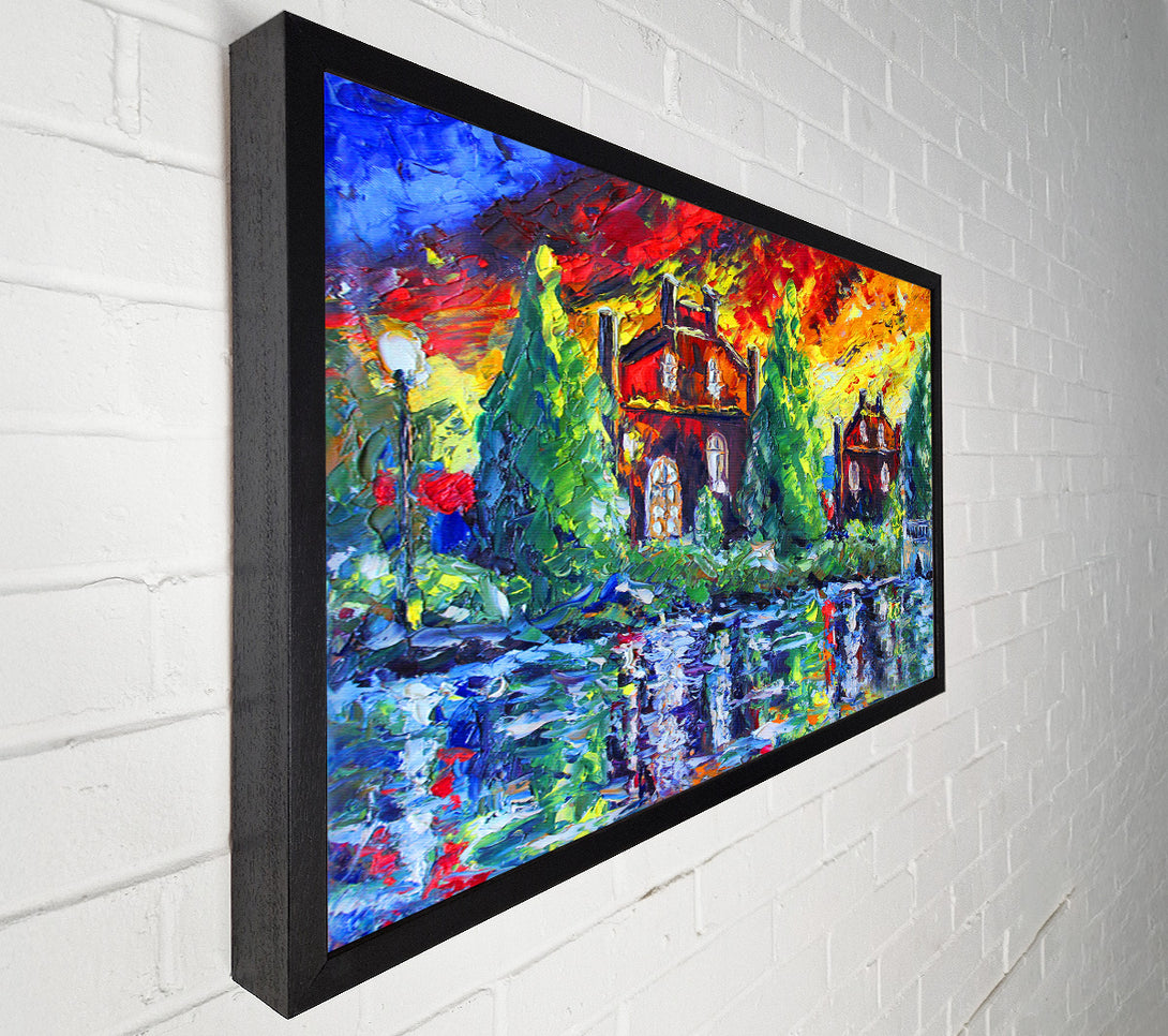  A Canvas Print of Red Sky Cottage Canvas Art