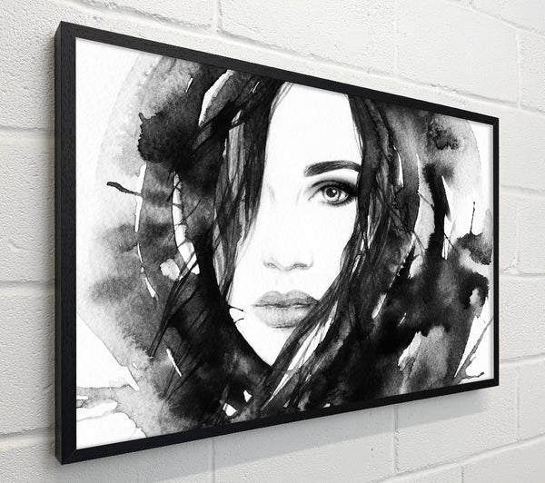 Black And White Watercolour Face