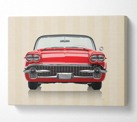 Classic American Car On Stripes Canvas Wall Art