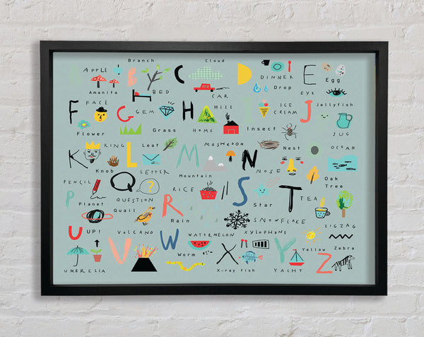 Das handgezeichnete Kinderalphabet