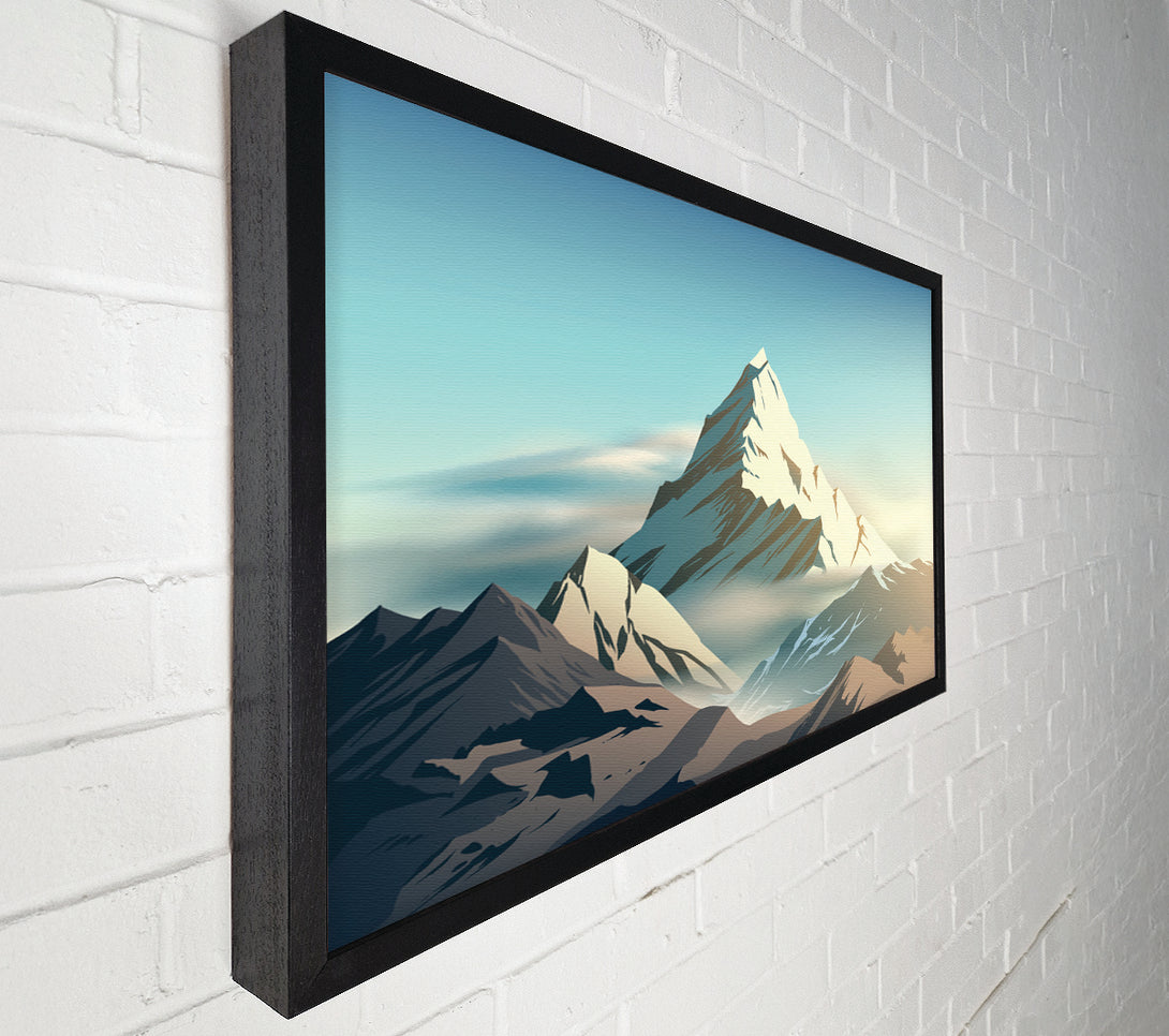  A Canvas Print of On Top A Mountain Peak Digital Canvas Art