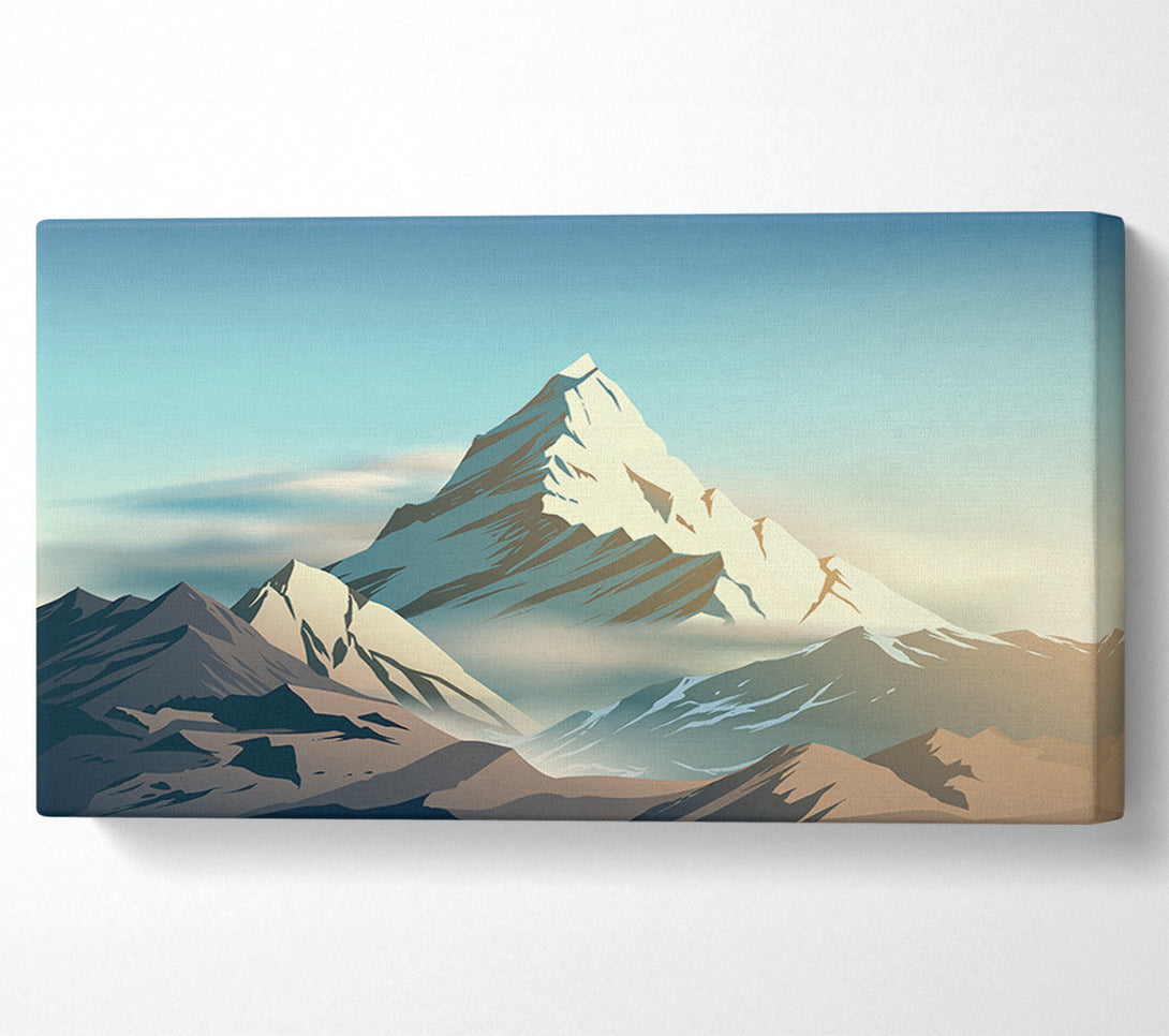  A Canvas Print of On Top A Mountain Peak Digital Canvas Art