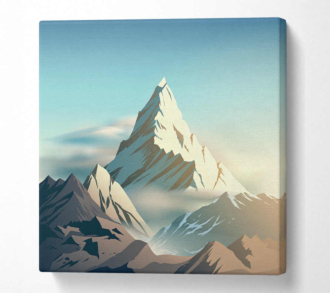  A Canvas Print of On Top A Mountain Peak Digital Canvas Art