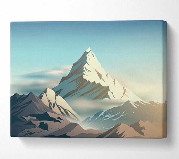  A Canvas Print of On Top A Mountain Peak Digital Canvas Art