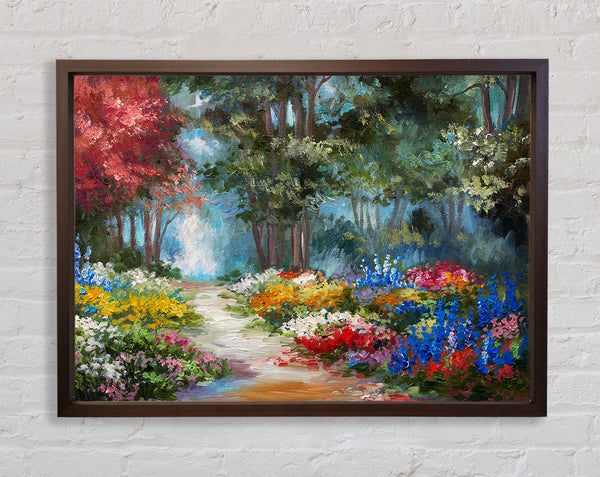 Blumen führen in den Wald