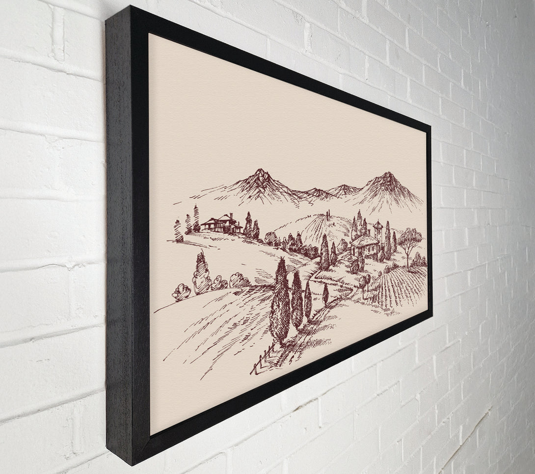  A Canvas Print of The Sepia Mountain Range Canvas Art