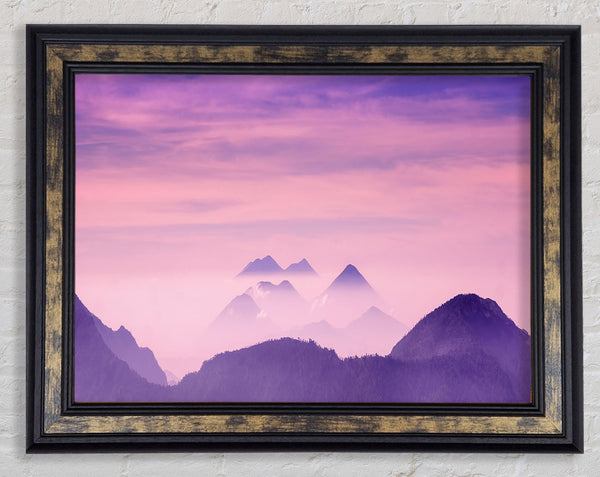 Lavender Mountain Top Framed Print