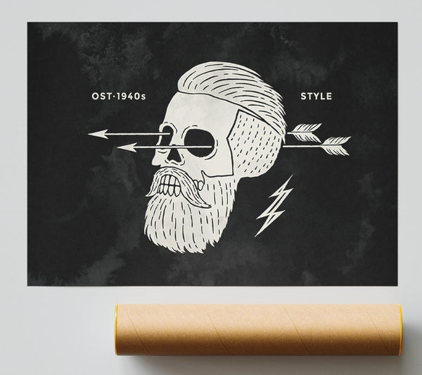 The Hipster Skull Poster
