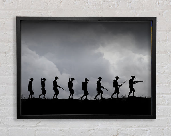 The Troops Silhouette Framed Print