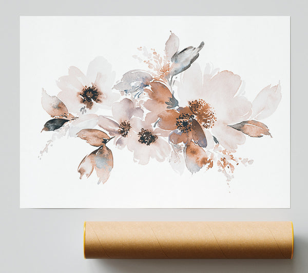 Blush Peach Flowers Giclee Print