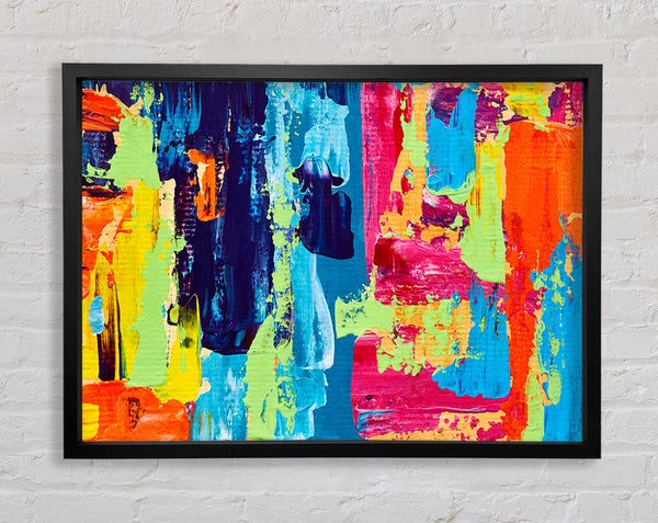 Vibrant Patchwork Blobs Framed Print