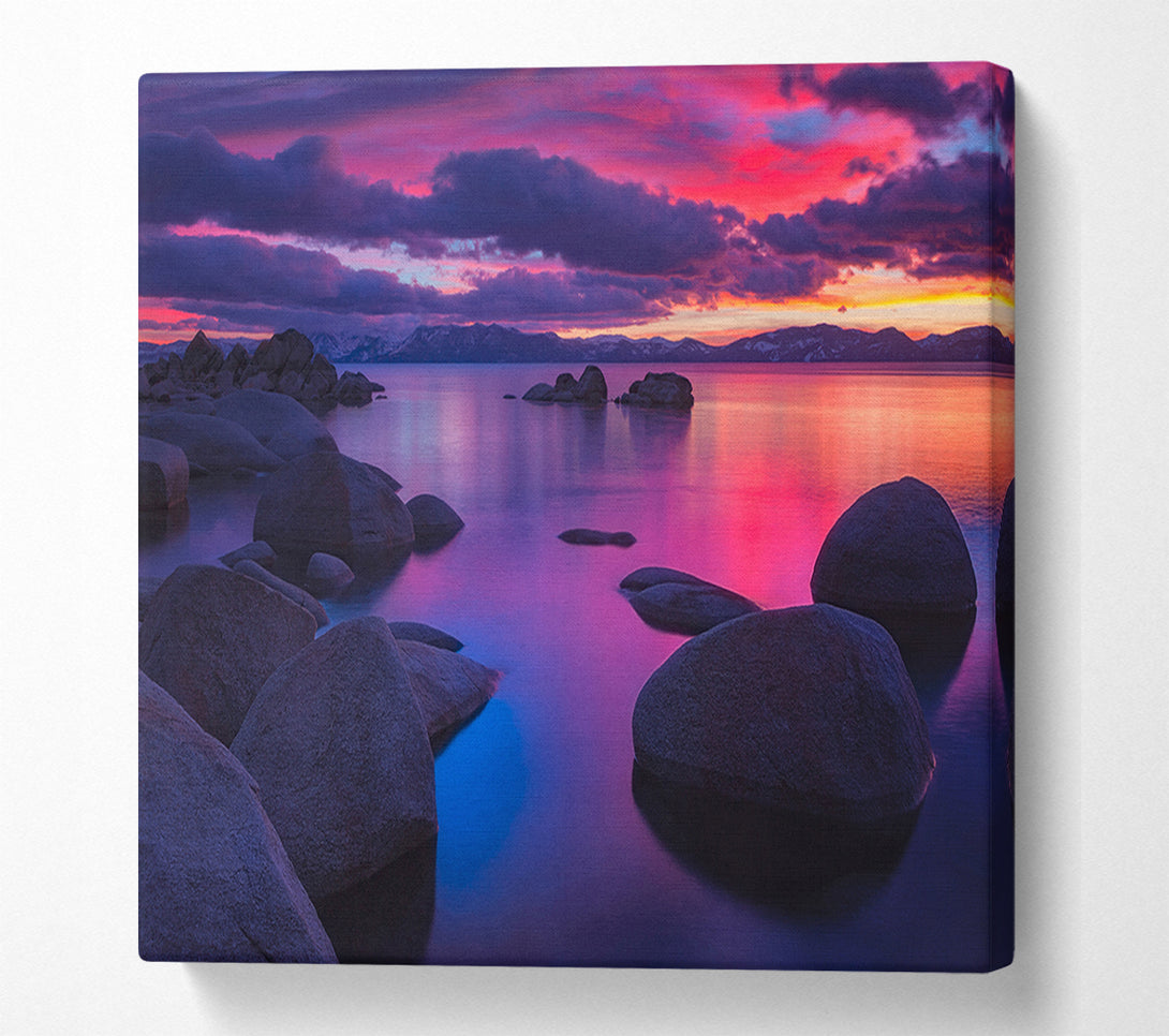  A Canvas Print of Big Round Stones In The Sand Canvas Wall Art