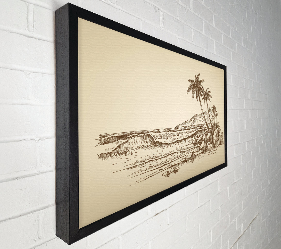  A Canvas Print of The Sepia Beach Canvas Print