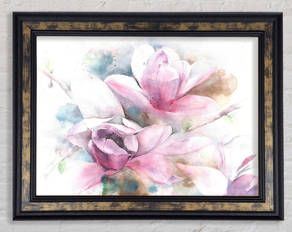 Subtle Sketched Flowers Framed Print