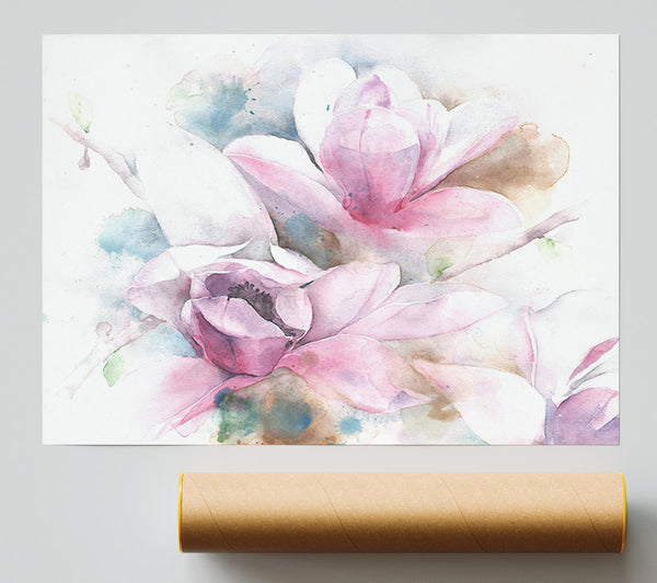 Subtle Sketched Flowers Giclee Print